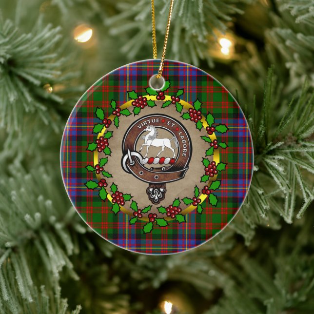 Adorno De Cerámica Insignia de Clan Cochrane y Navidad Personalizada  (Árbol)