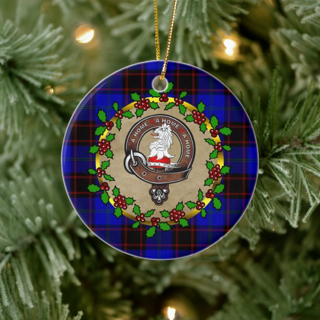 Adorno De Cerámica Insignia de clan doméstico y navidades personaliza (Árbol)