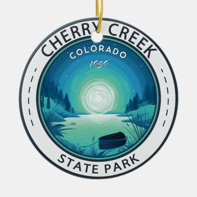 Adorno De Cerámica Insignia de época del Parque Estatal Cherry Creek  (Frente)