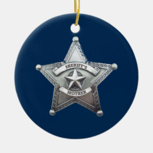 Adorno De Cerámica Insignia de la madre del sheriff