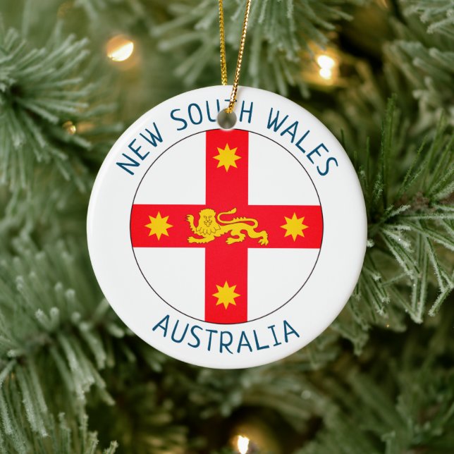 Adorno De Cerámica Insignia de Nueva Gales del Sur, Australia (Árbol)