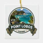 Adorno De Cerámica Insignia de viaje Point Lobos California<br><div class="desc">Diseño fotográfico de Point Lobos. El mar cerca de Point Lobos es considerado uno de los mejores lugares para bucear en la península de Monterey y a lo largo de la costa de California.</div>