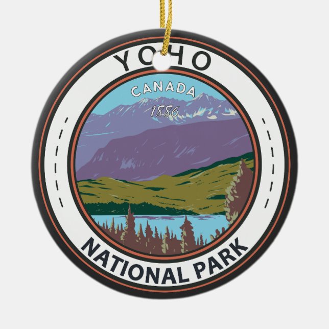 Adorno De Cerámica Insignia del Parque Nacional Yoho de Canadá (Frente)