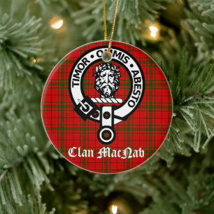Adorno De Cerámica Insignia Escudo Clan MacNab y Tartan personalizado