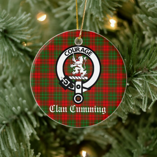 Adorno De Cerámica Insignia Escudo de Cumming Clan y Tartán Personali (Árbol)