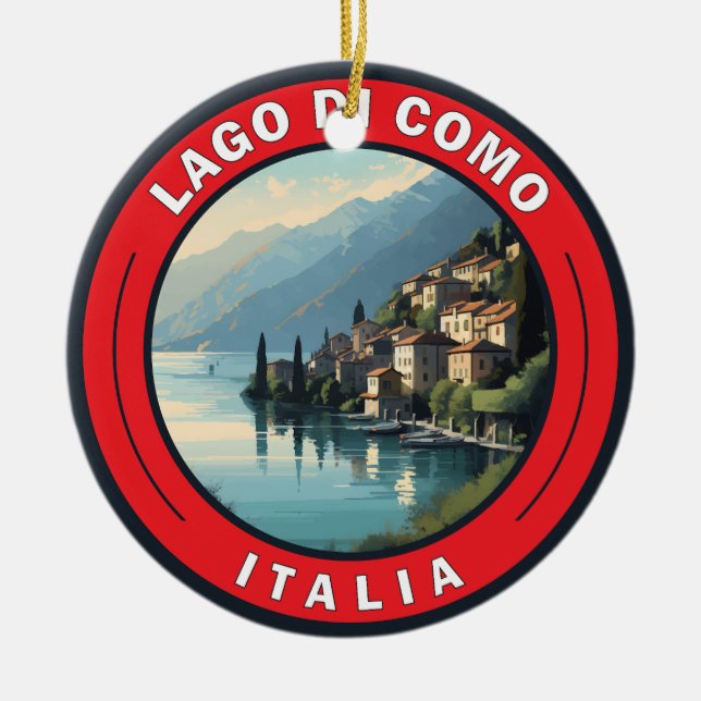 Adorno De Cerámica Insignia italiana Lago di Como (Frente)