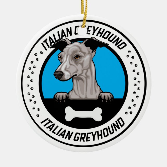 Adorno De Cerámica Insignia italiana para el Ilustracion Peeking Grey (Frente)