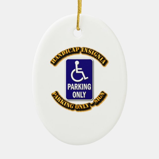 Adorno De Cerámica Insignia para discapacitados,Signo para discapacit (Frente)
