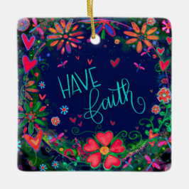 Adorno De Cerámica Inspiración floral tiene fe citando inespiritualid