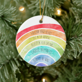 Adorno De Cerámica Inspirational Quotes Rainbow personalized