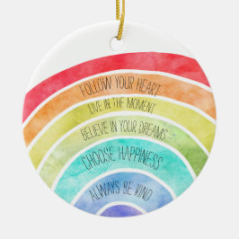Adorno De Cerámica Inspirational Quotes Rainbow personalized 