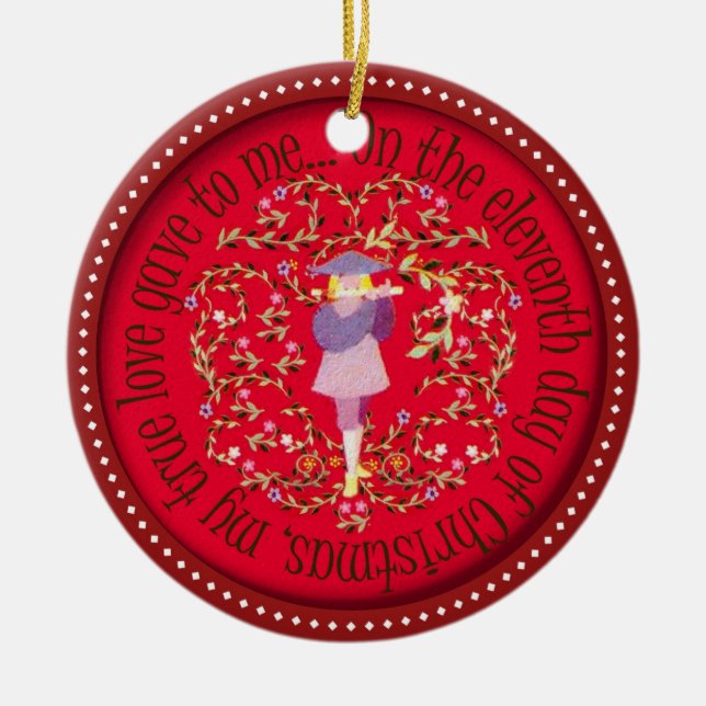 Adorno De Cerámica Instalación de tubos de once gaiteros (Frente)