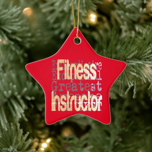 Adorno De Cerámica Instructor de fitness Extraordinaire (Árbol)