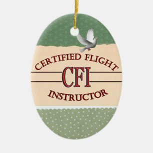 ADORNO DE CERÁMICA INSTRUCTOR DE VUELO CERTIFICADO CERTIFICADO CFI LO