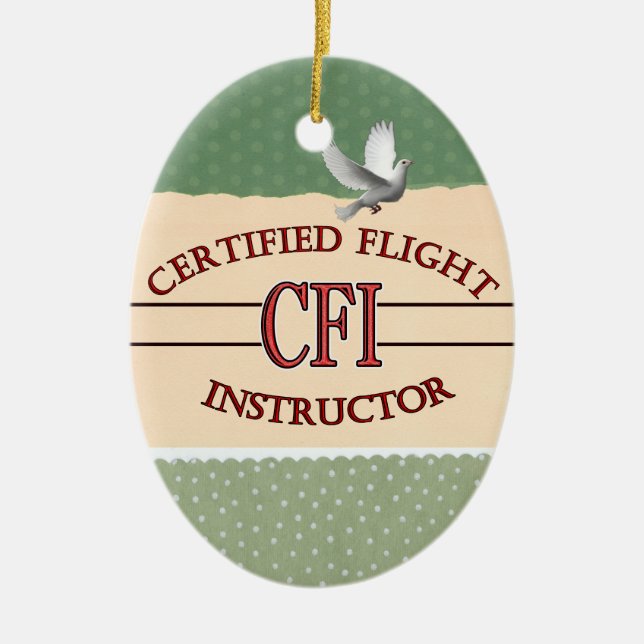 ADORNO DE CERÁMICA INSTRUCTOR DE VUELO CERTIFICADO CERTIFICADO CFI LO (Frente)