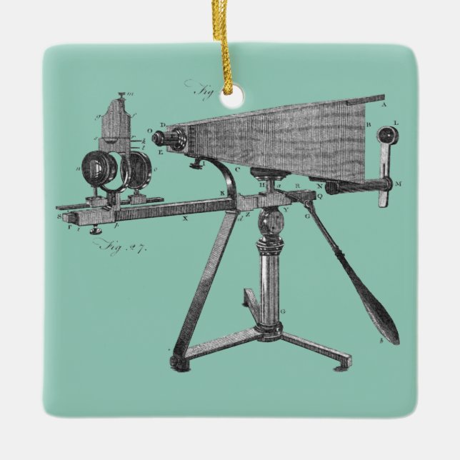 Adorno De Cerámica INSTRUMENTO Científico Antiguo Microscopio del Sig (Anverso)