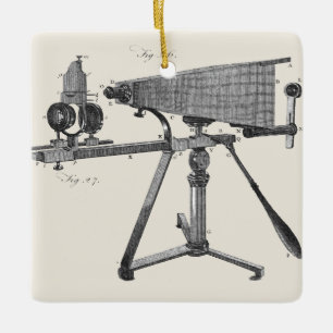 Adorno De Cerámica INSTRUMENTO Científico Antiguo Microscopio del Sig