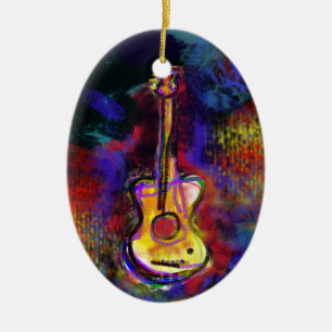 Adorno De Cerámica instrumento de la guitarra de la música
