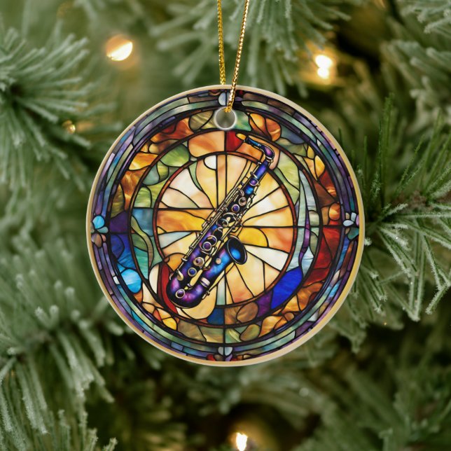 Adorno De Cerámica Instrumento musical saxofónico (Árbol)