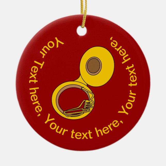 Adorno De Cerámica Instrumento musical Tuba (Frente)