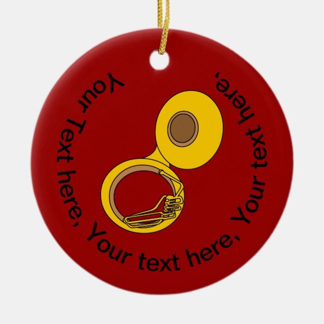 Adorno De Cerámica Instrumento musical Tuba (Frente)