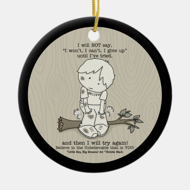 Adorno De Cerámica Intentar de nuevo (Frente)