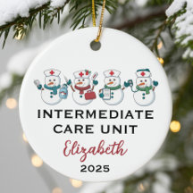 Intermediate Care Unit Cute Snowflake Nurse 