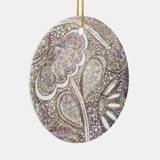 Adorno De Cerámica Intricate Lace Floral Design (Derecha)