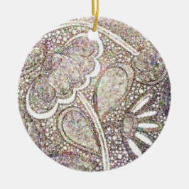 Adorno De Cerámica Intricate Lace Floral Design