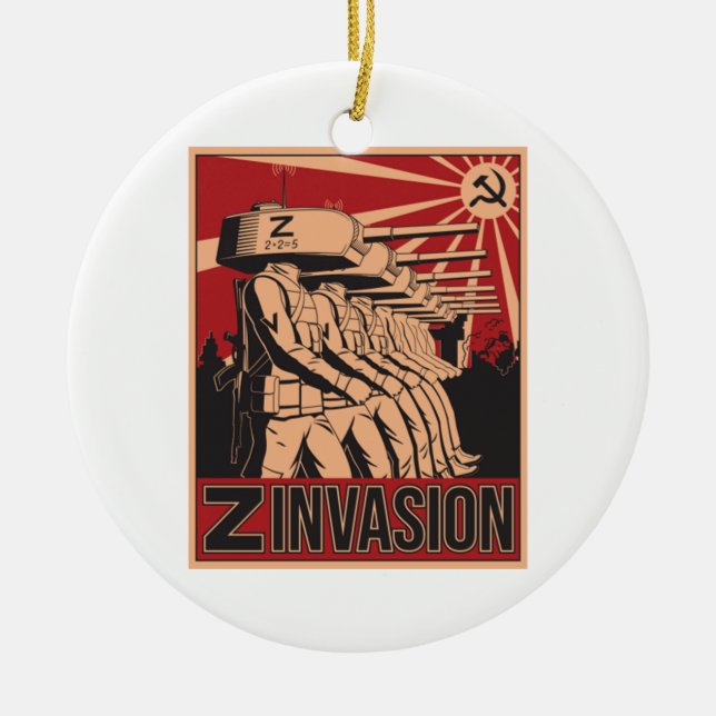 Adorno De Cerámica Invasión rusa de Ucrania 2022 (Frente)