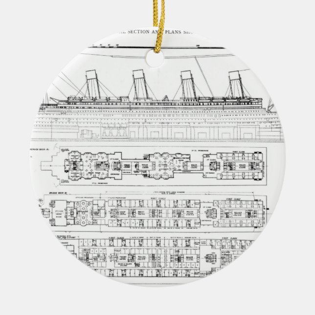 Adorno De Cerámica Investigación en la pérdida del titánico: Sectio (Frente)