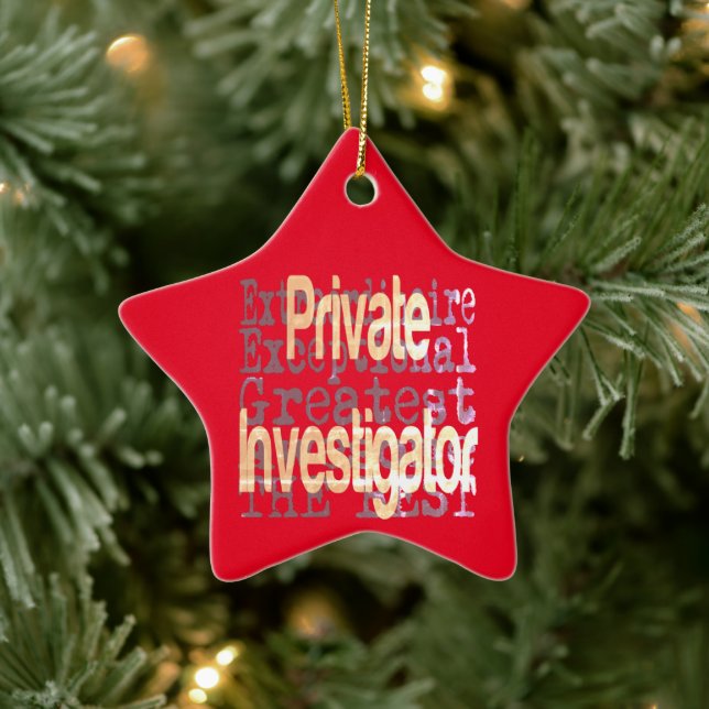 Adorno De Cerámica Investigador privado Extraordinaire (Árbol)