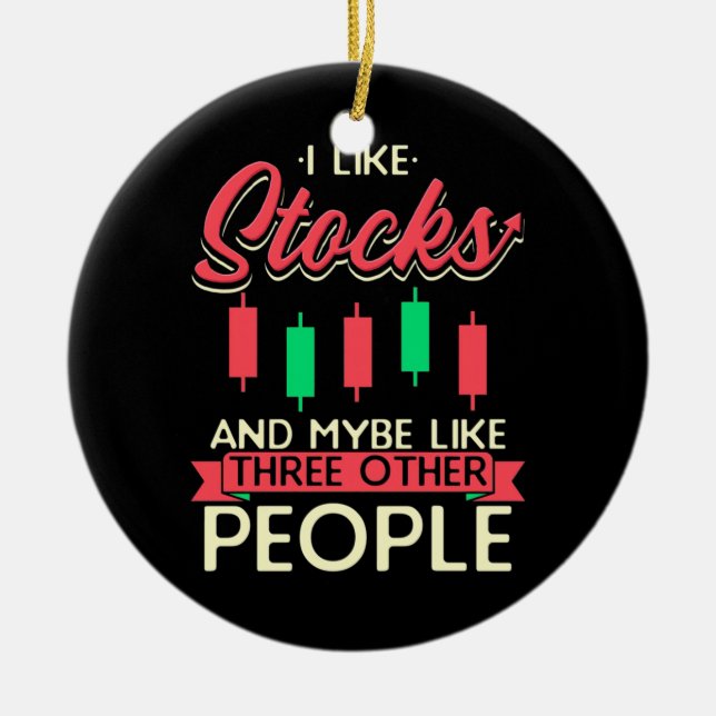 Adorno De Cerámica Investor I Like Stocks (Frente)