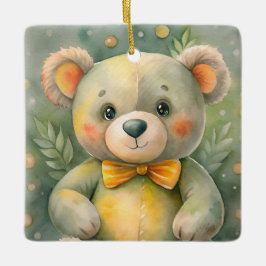 Adorno De Cerámica Invierno azul con ciervos