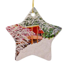 "Invierno en la Pequeña Cabina Roja".