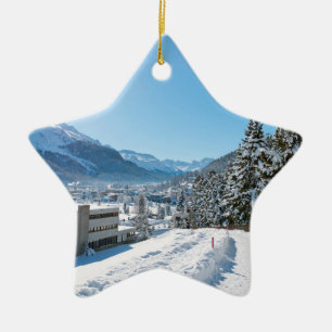 Adorno De Cerámica Invierno en St. Moritz