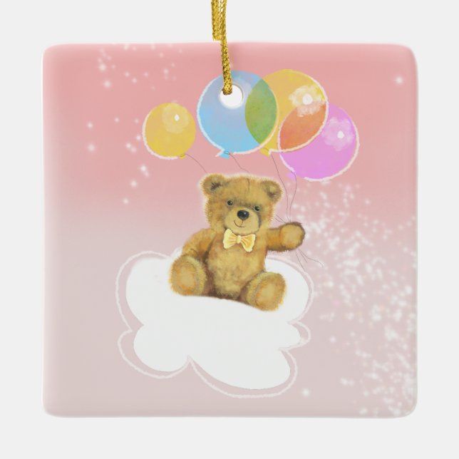 Adorno De Cerámica Invitación a la ducha para bebés (Anverso)