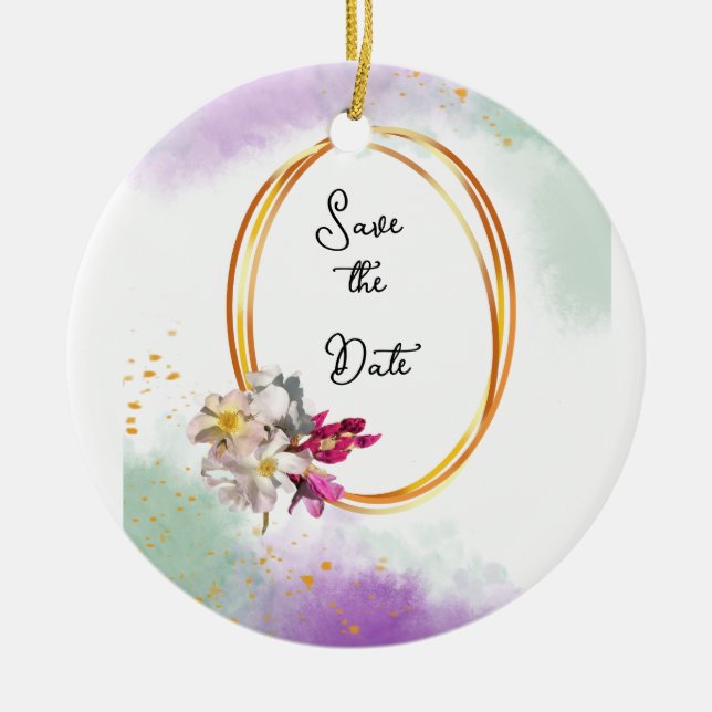 Adorno De Cerámica invitación abstracta de boda (Frente)