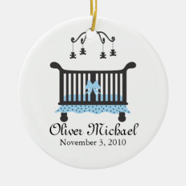 Adorno De Cerámica Invitación de bebé con fecha de nacimiento