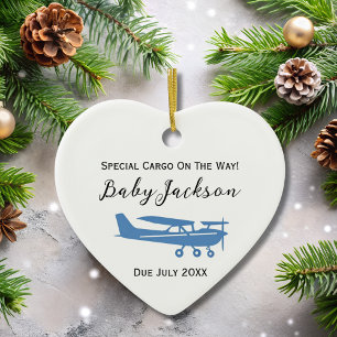 Adorno De Cerámica Invitación del embarazo Foto del bebé Navidades Ce