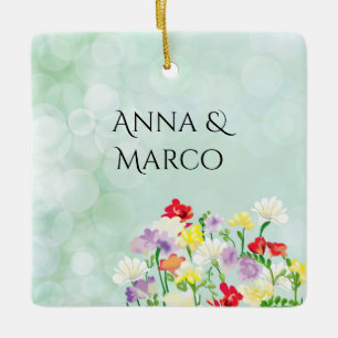 Adorno De Cerámica invitación floral boda