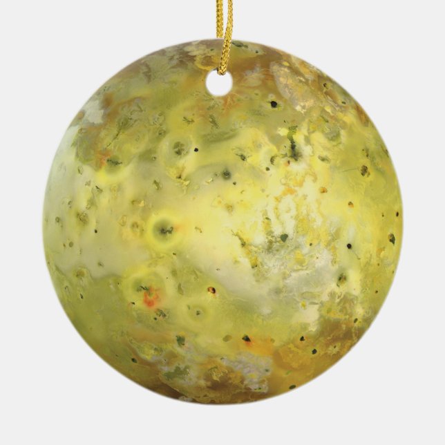 Adorno De Cerámica Io Luna volcánica de Júpiter (Frente)