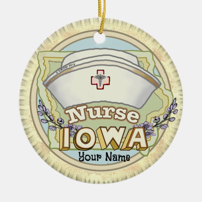 Adorno De Cerámica Iowa Nurse (Frente)