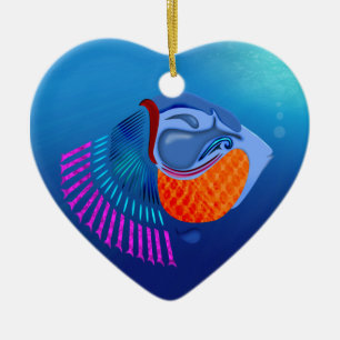 Adorno De Cerámica Ir Pescado
