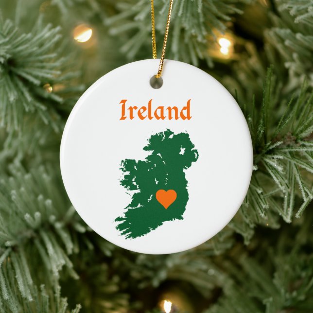 Adorno De Cerámica Ireland Map (Árbol)