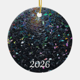 Adorno De Cerámica Iridescent Abstract Stained Glass Pattern