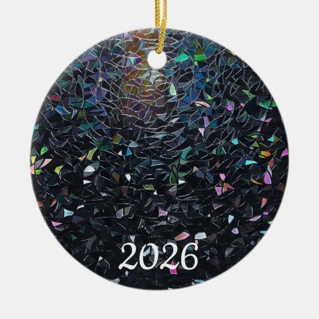 Adorno De Cerámica Iridescent Abstract Stained Glass Pattern (Frente)