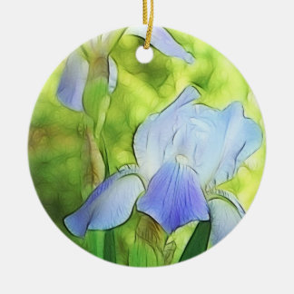 Adorno De Cerámica Iris azules románticos