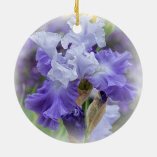 Adorno De Cerámica Iris con barba Regal - Púrpura y blanco