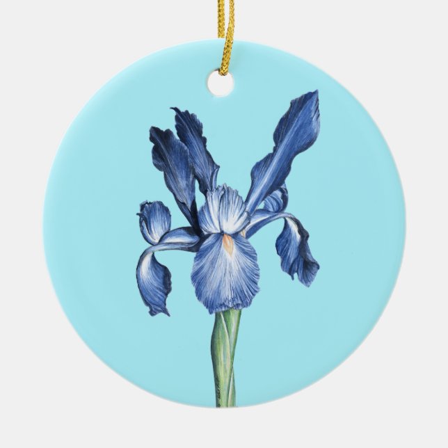 Adorno De Cerámica Iris holandés azul - (Frente)
